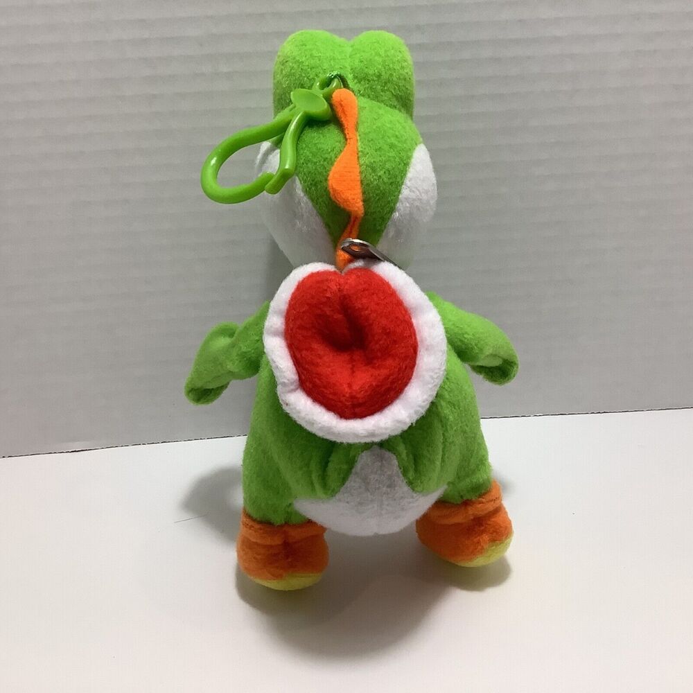 Yoshi 7" Nintendo Stuffed Green Plush Animal Toy Backpack Zipper Clip - Picture 4 of 8
